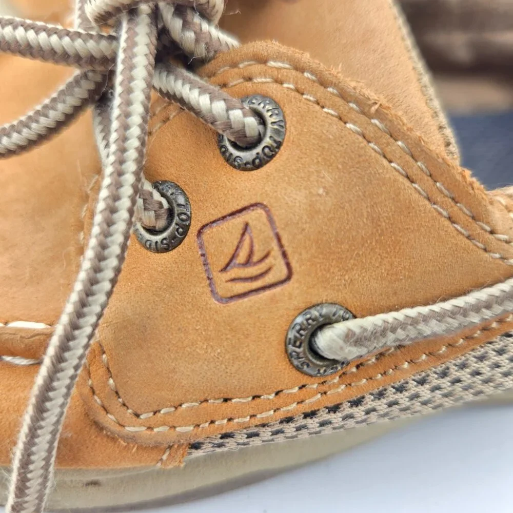 Sperry Intrepid Boys Boat Shoes Tan Brown Leather Little Kid Size 1M